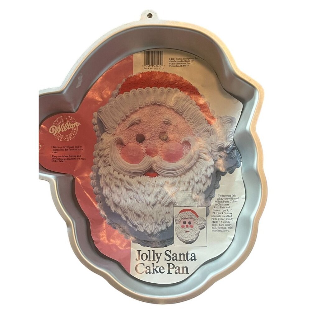 Vintage Wilton Jolly Santa Cake Pan Aluminum‎ Bakeware Christmas Baking 1987